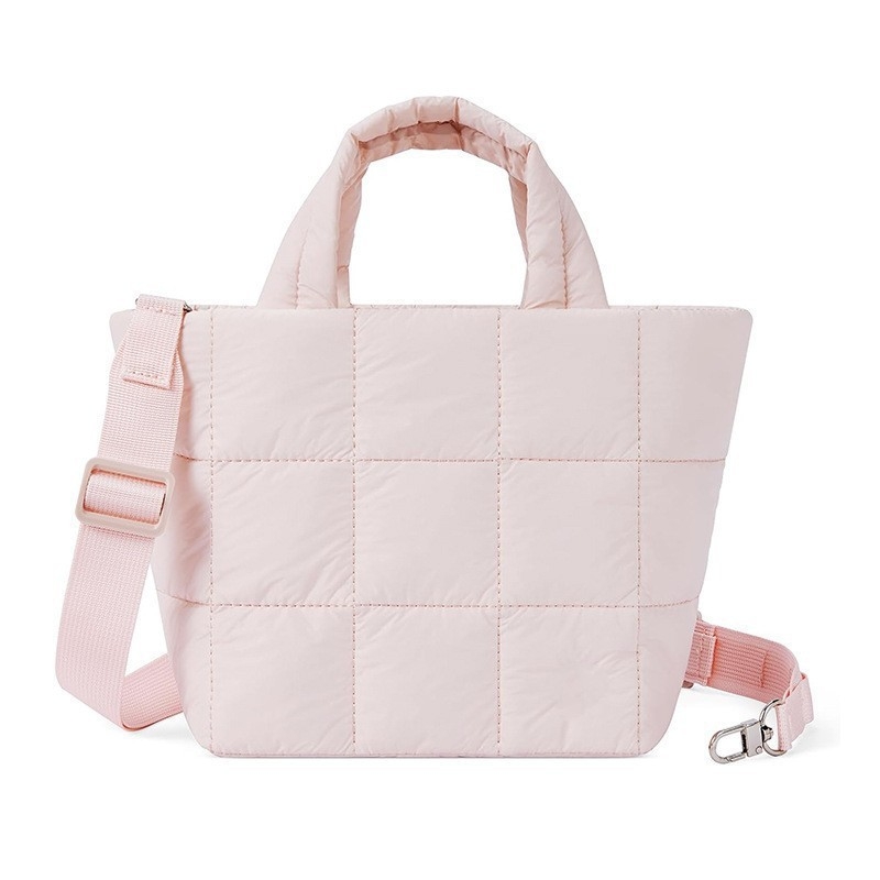 Dama quiltirana crossbody torba, puh izgled, svakodnevna torba za rameno s podesivim remenom, dijamantno šivanje