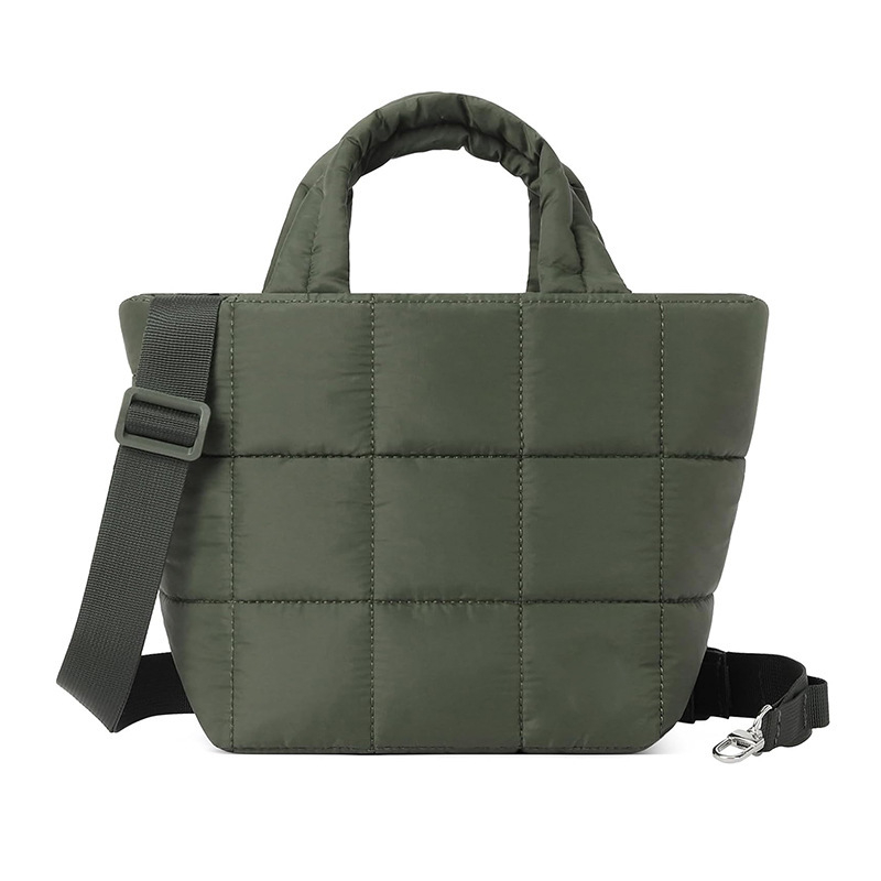 Dama quiltirana crossbody torba, puh izgled, svakodnevna torba za rameno s podesivim remenom, dijamantno šivanje