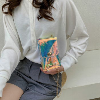 Geantă de umăr din PVC, stil street, formă vertical pătrată, închidere magnetică, fără căptușeală