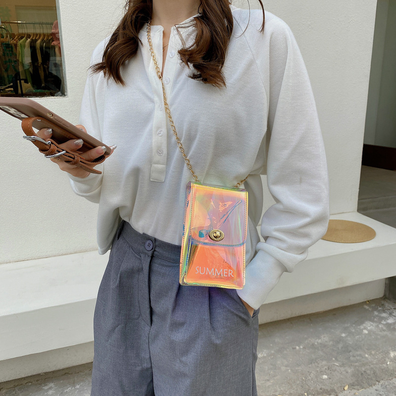 Geantă de umăr din PVC, stil street, formă vertical pătrată, închidere magnetică, fără căptușeală