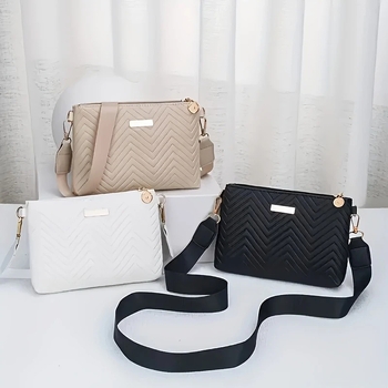 PU klasična clutch torba s jednim remenom, zatvaračem, džepom za mobitel, poliester podstava, gradski stil