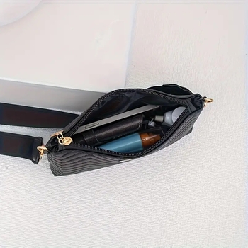 PU klasična clutch torba s jednim remenom, zatvaračem, džepom za mobitel, poliester podstava, gradski stil