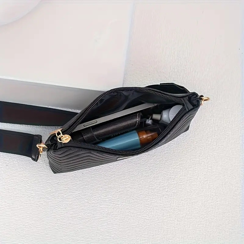 PU klasična clutch torba s jednim remenom, zatvaračem, džepom za mobitel, poliester podstava, gradski stil