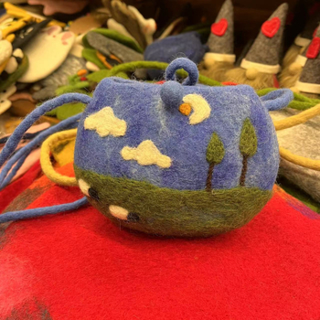 Geantă mică din fetru, în stil bucket bag, pentru utilizare zilnică, design proaspăt și drăguț, sezon iarnă 2023