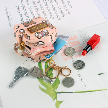 Novčanik za kovanice od PU kože, motiv Anime Cartoon, gradski minimalistički stil, dizajn s jednim preklopom, mogućnost skladištenja