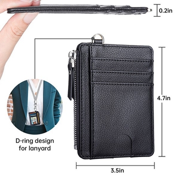 PU torbica za kartice sa zipom — Changsheng Leather Goods, gradski minimalistički stil, bez podstava, anti-kradna funkcija