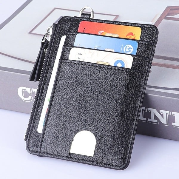 PU torbica za kartice sa zipom — Changsheng Leather Goods, gradski minimalistički stil, bez podstava, anti-kradna funkcija