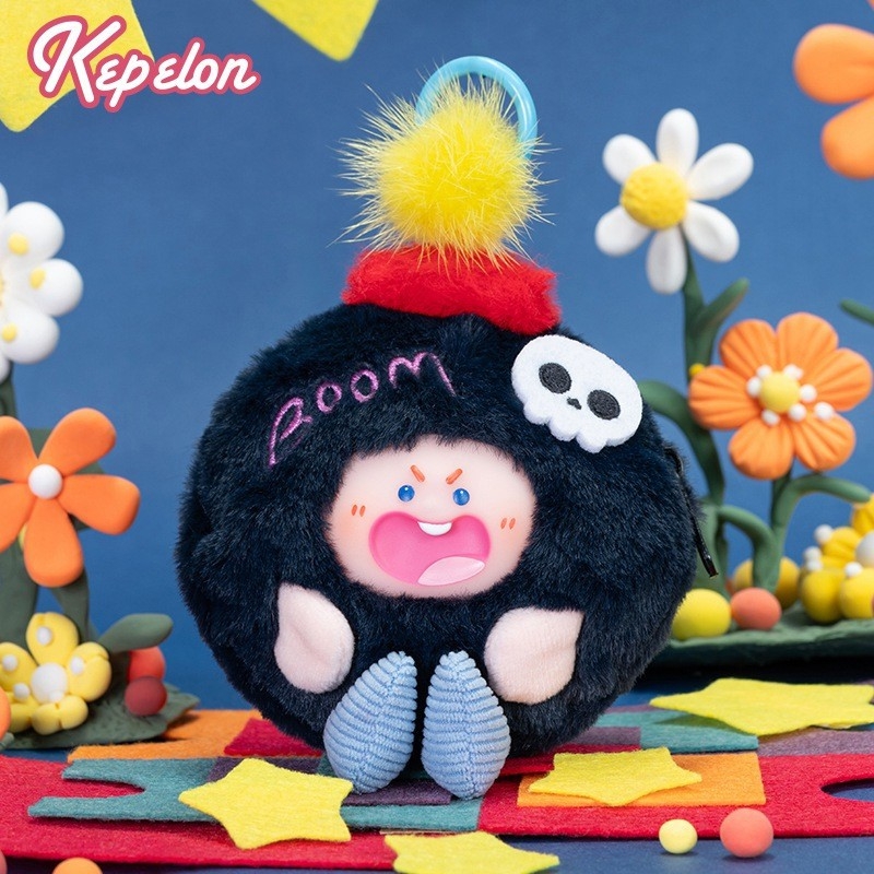 Capelon plush θήκη ακουστικών και πορτοφόλι για κέρματα – κοντή βελούδινη γούνα, γέμισμα PP βάμβακι