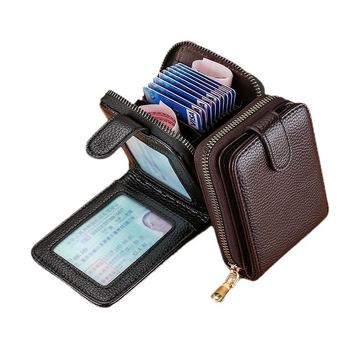 Unisex PU držač kartica sa zatvaračem, džep za vozačku dozvolu, višekartni novčanik, vodootporan