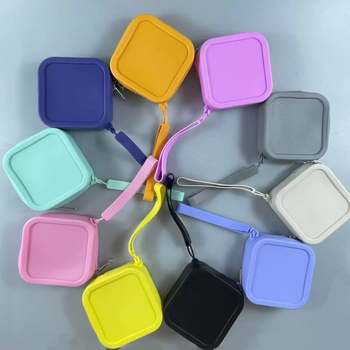 Portofel pentru monede din silicon, unisex, stil urban minimalist, model solid, căptușeală din silicon