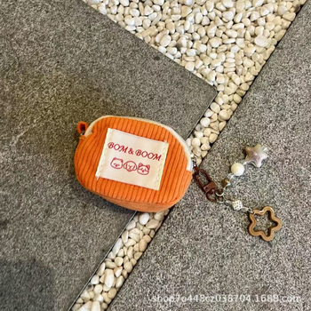 Portofel de monede corduroy cu dungi – ultraușor, stil de călătorie, unisex