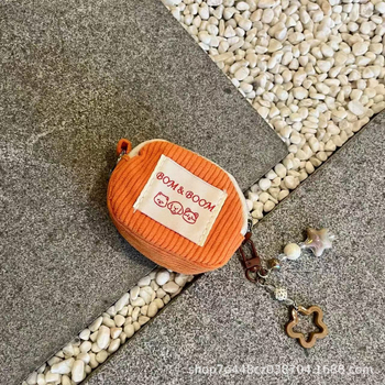 Portofel de monede corduroy cu dungi – ultraușor, stil de călătorie, unisex