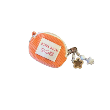 Portofel de monede corduroy cu dungi – ultraușor, stil de călătorie, unisex