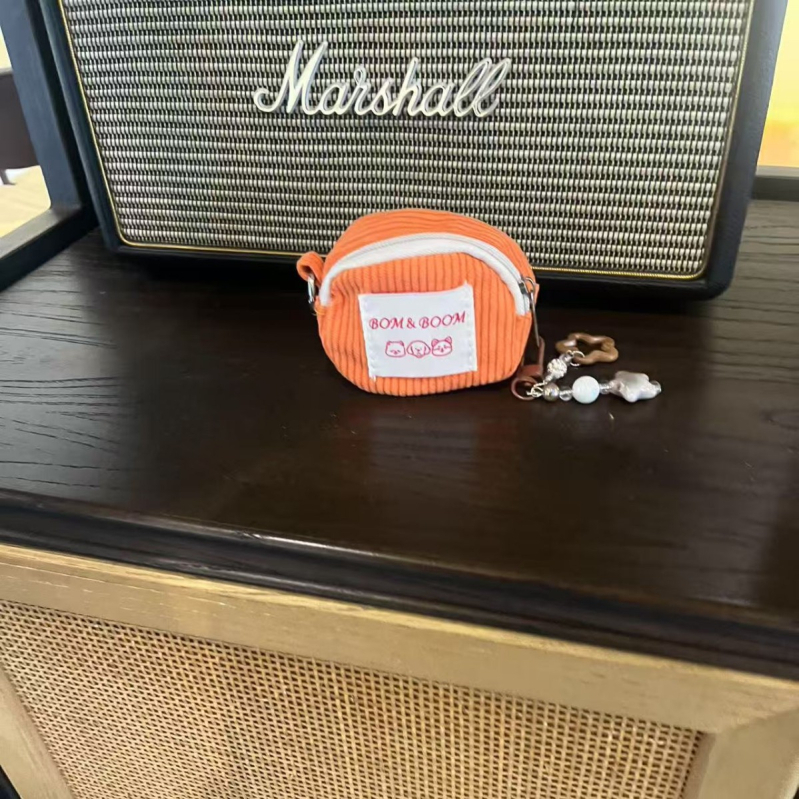 Portofel de monede corduroy cu dungi – ultraușor, stil de călătorie, unisex