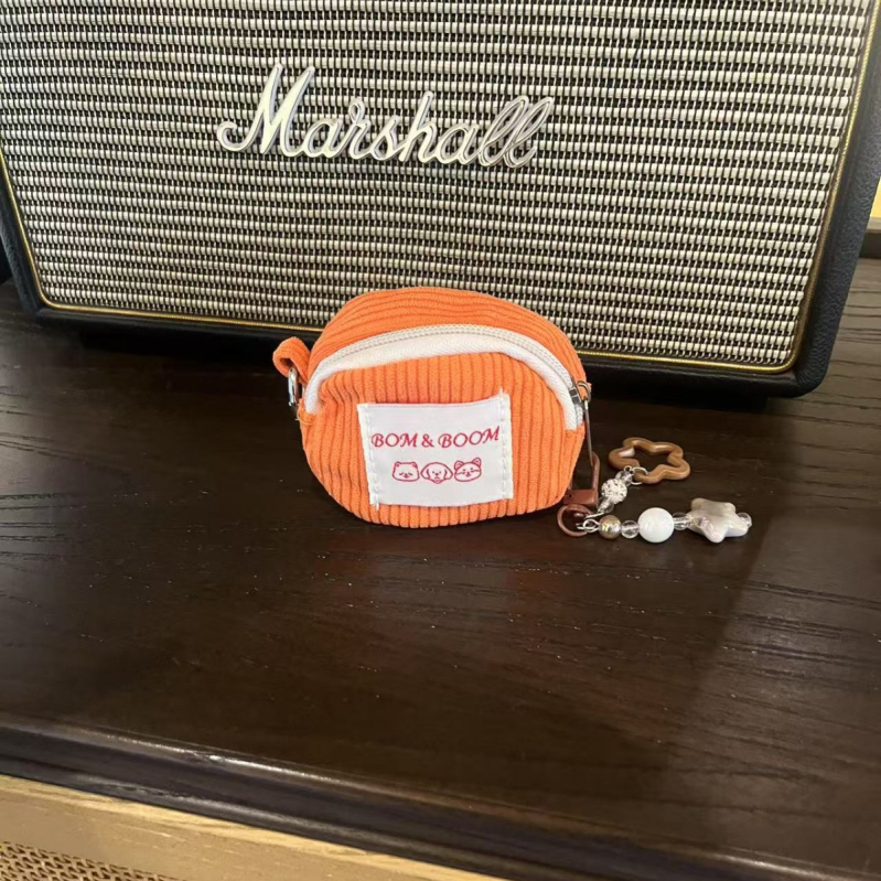 Portofel de monede corduroy cu dungi – ultraușor, stil de călătorie, unisex