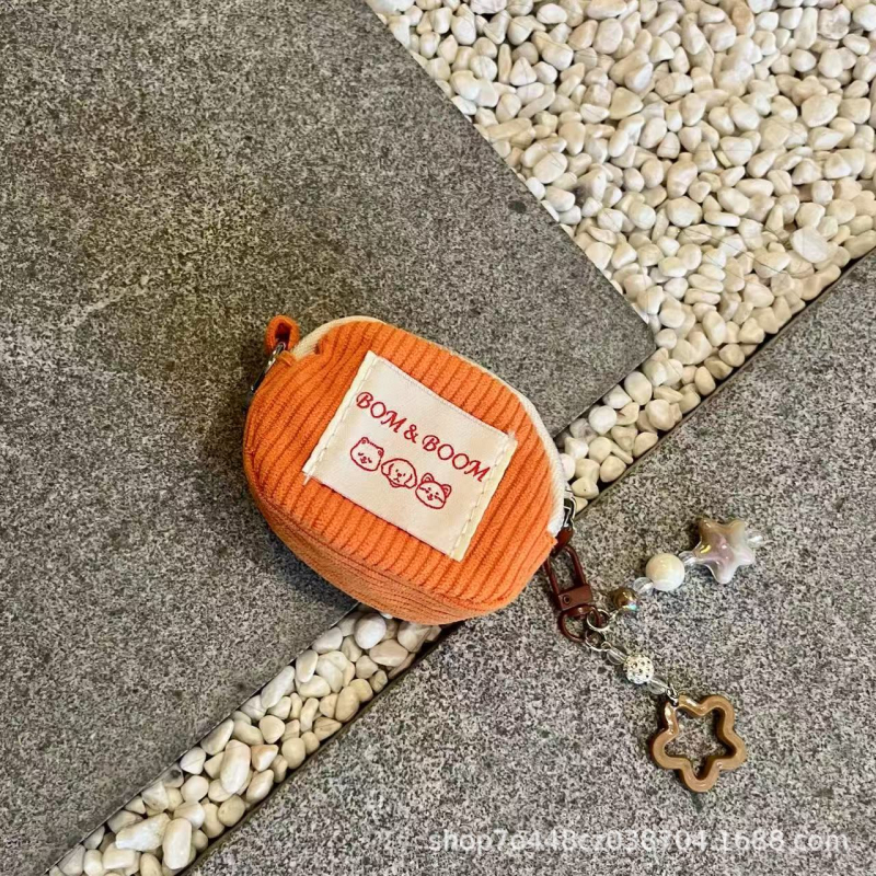 Portofel de monede corduroy cu dungi – ultraușor, stil de călătorie, unisex