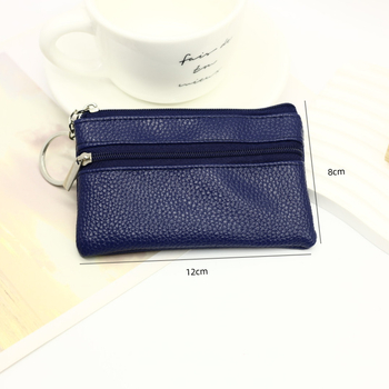 Portofel pentru monede din PU, stil urban simplu, monocrom, rezistent la apă