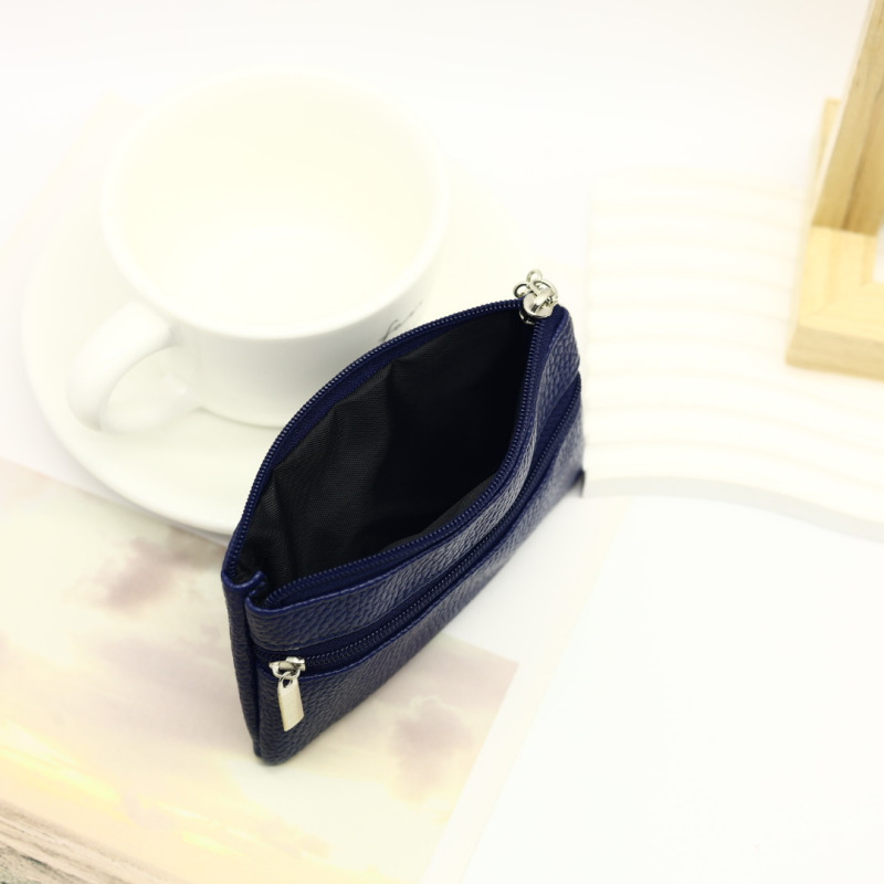 Portofel pentru monede din PU, stil urban simplu, monocrom, rezistent la apă