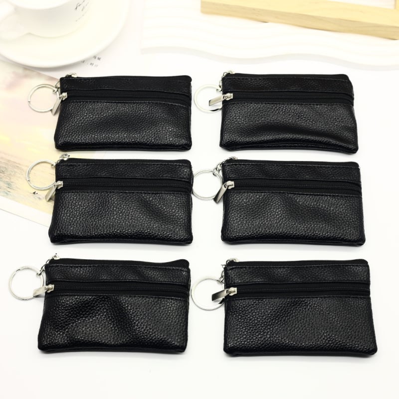 Portofel pentru monede din PU, stil urban simplu, monocrom, rezistent la apă