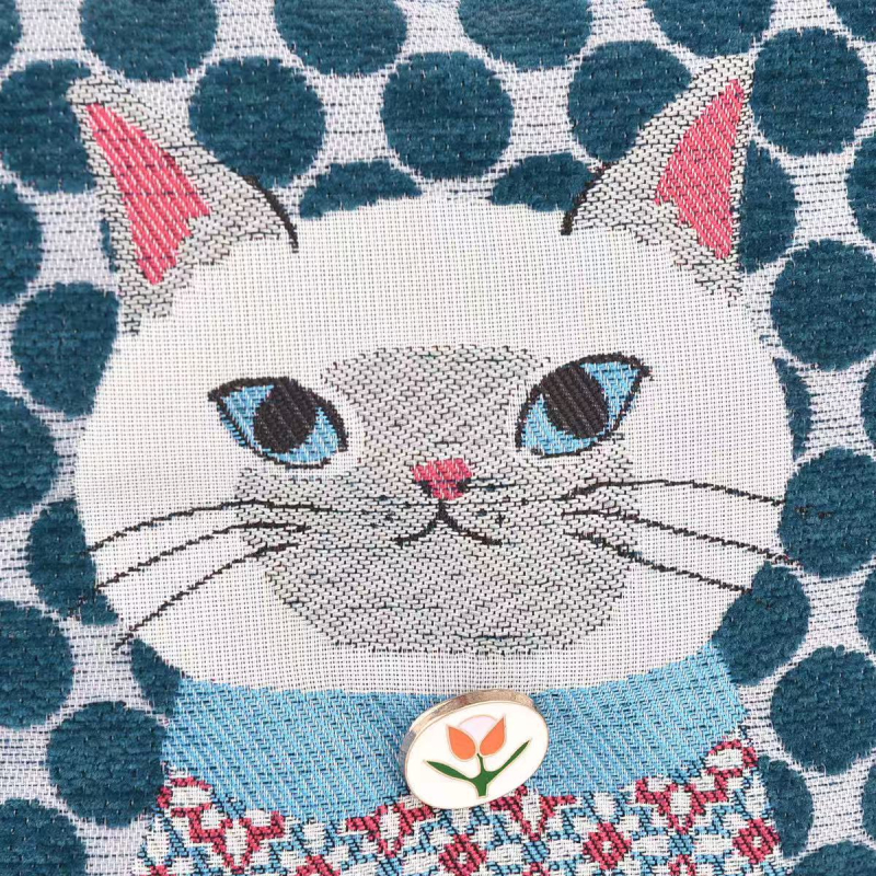 Portofel Kusuguru Chenille Jacquard pentru monede, unisex, model animale, stil proaspăt și dulce, fără căptușeală, toamnă 2025