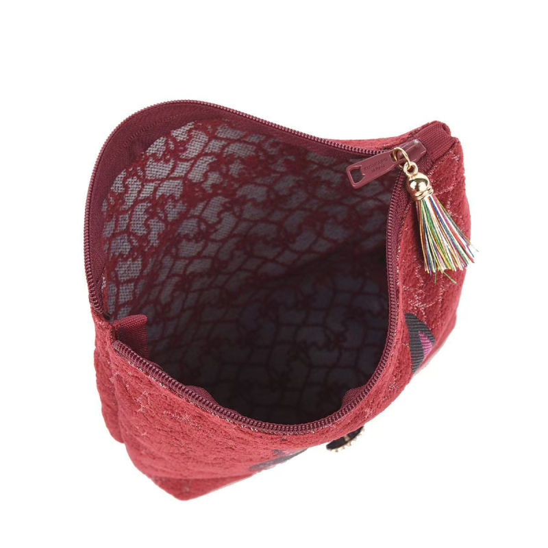 Portofel Kusuguru Chenille Jacquard pentru monede, unisex, model animale, stil proaspăt și dulce, fără căptușeală, toamnă 2025