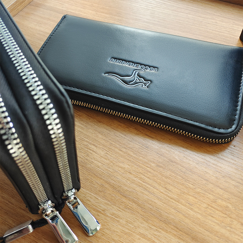 Muški PU kožni dugi clutch s jednom ručkom, organizator za telefon i kartice, najlon podstava, model S99-1