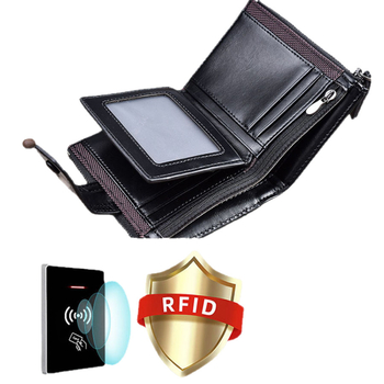 Muški novčanik PU sa zatvaračem za novčiće, RFID zaštita, retro stil (PU; poliester podstava; proljeće 2024; zaštita od krađe)