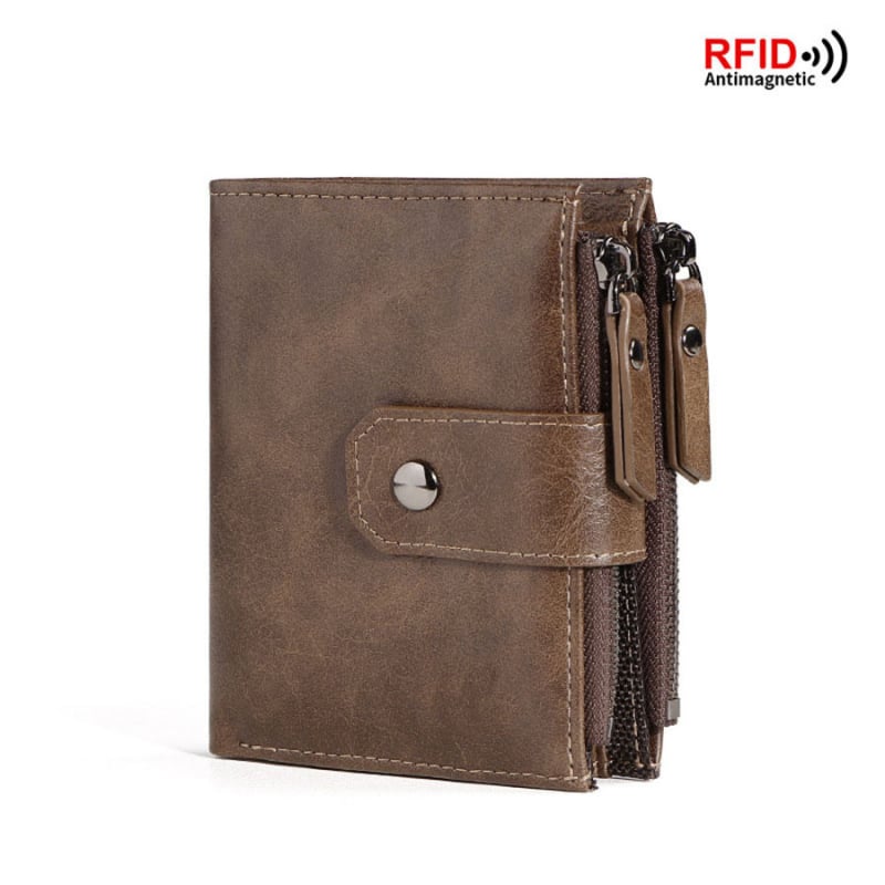 Muški novčanik PU sa zatvaračem za novčiće, RFID zaštita, retro stil (PU; poliester podstava; proljeće 2024; zaštita od krađe)