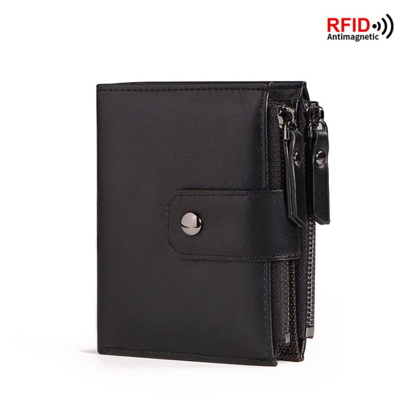 Muški novčanik PU sa zatvaračem za novčiće, RFID zaštita, retro stil (PU; poliester podstava; proljeće 2024; zaštita od krađe)
