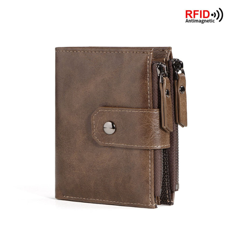 Muški novčanik PU sa zatvaračem za novčiće, RFID zaštita, retro stil (PU; poliester podstava; proljeće 2024; zaštita od krađe)