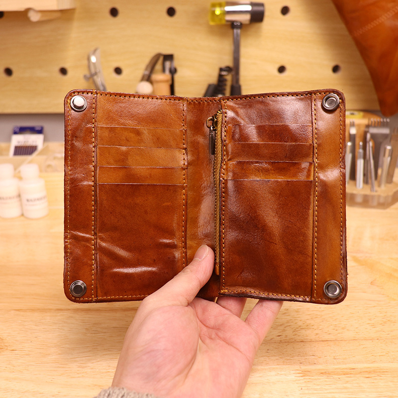 Portofel din piele de vită, lucrat manual, capacitate mare, stil vertical clutch, exterior din primul strat de piele, căptușeală din piele de vită, unisex