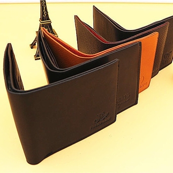 Portofel scurt pentru bărbați Mori Label, piele PU, model pătrat, buzunar pentru carduri, stil business zilnic, căptușeală din piele sintetică