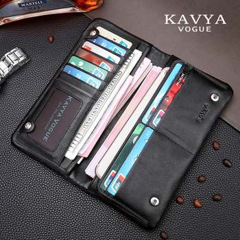 KAVYAVOGUE Férfi Pénztárca - Valódi Bőr, Első Réteg Tehénbőr, Hosszú, Üzleti Célokra