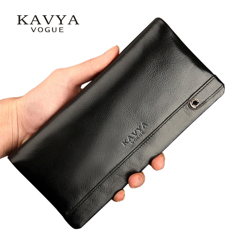 KAVYAVOGUE Férfi Pénztárca - Valódi Bőr, Első Réteg Tehénbőr, Hosszú, Üzleti Célokra