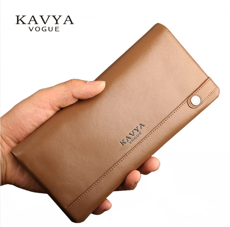 KAVYAVOGUE Férfi Pénztárca - Valódi Bőr, Első Réteg Tehénbőr, Hosszú, Üzleti Célokra