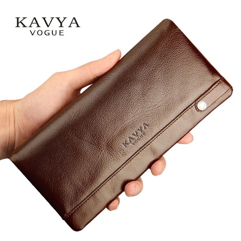 KAVYAVOGUE Férfi Pénztárca - Valódi Bőr, Első Réteg Tehénbőr, Hosszú, Üzleti Célokra