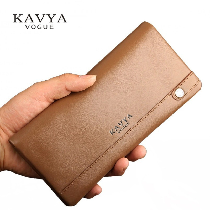 KAVYAVOGUE Férfi Pénztárca - Valódi Bőr, Első Réteg Tehénbőr, Hosszú, Üzleti Célokra