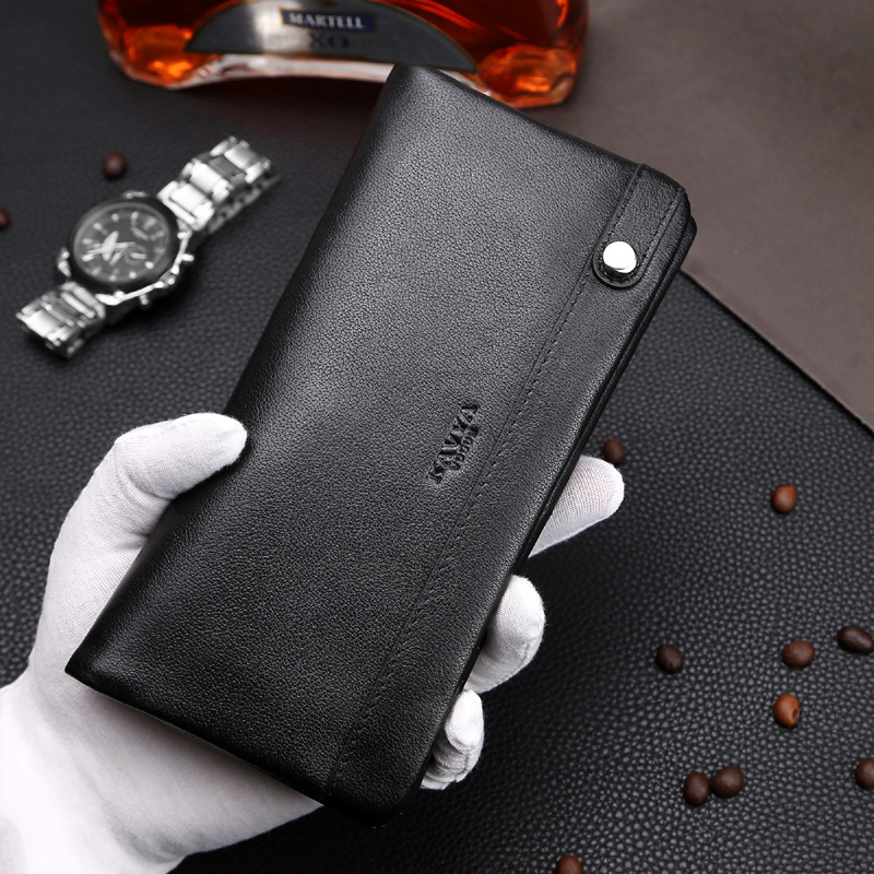 KAVYAVOGUE Férfi Pénztárca - Valódi Bőr, Első Réteg Tehénbőr, Hosszú, Üzleti Célokra