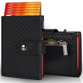 Ανδρικό κοντό πορτοφόλι με προστασία RFID, PU δέρμα, ανθεκτικό στη φθορά, θήκη καρτών