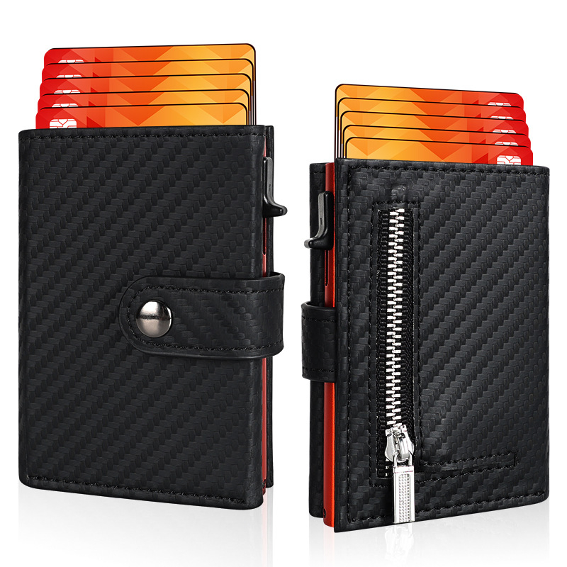 Ανδρικό κοντό πορτοφόλι με προστασία RFID, PU δέρμα, ανθεκτικό στη φθορά, θήκη καρτών