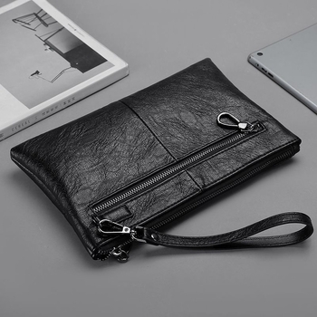 Pánska clutch taška, obchodný elitný štýl, PU materiál, priedušná, ultralehká, odolná voči opotrebeniu, podšívka mikrovlákna syntetická koža