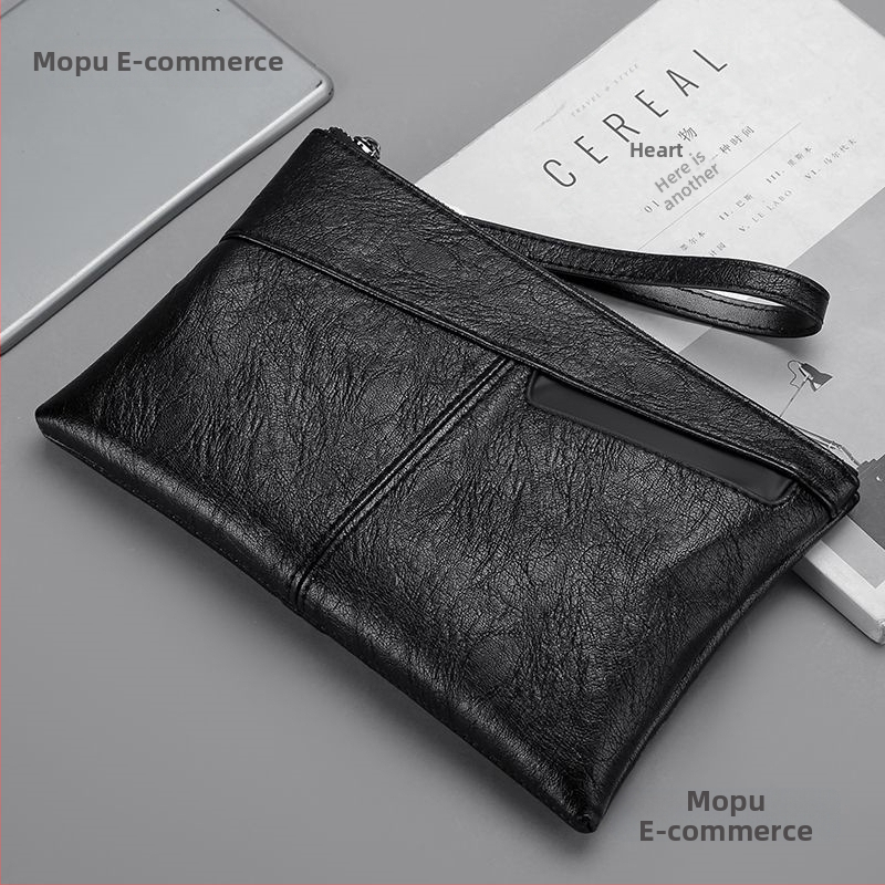 Pánska clutch taška, obchodný elitný štýl, PU materiál, priedušná, ultralehká, odolná voči opotrebeniu, podšívka mikrovlákna syntetická koža