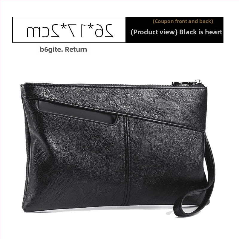 Pánska clutch taška, obchodný elitný štýl, PU materiál, priedušná, ultralehká, odolná voči opotrebeniu, podšívka mikrovlákna syntetická koža