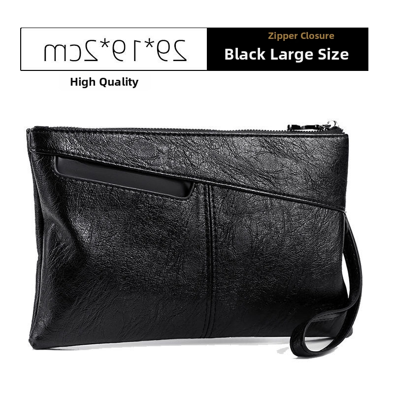 Pánska clutch taška, obchodný elitný štýl, PU materiál, priedušná, ultralehká, odolná voči opotrebeniu, podšívka mikrovlákna syntetická koža