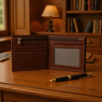 Pánska krátka peňaženka z Crazy Horse kože - pravá koža prvej vrstvy hovädzej kože, Wei Liang značka, organizér na karty a hotovosť, podšívka z polyesteru a bavlny