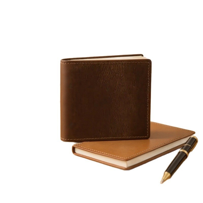 Pánska krátka peňaženka z Crazy Horse kože - pravá koža prvej vrstvy hovädzej kože, Wei Liang značka, organizér na karty a hotovosť, podšívka z polyesteru a bavlny