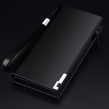 Ανδρικό μακρύ πορτοφόλι από PU δέρμα με πολλαπλές θήκες για κάρτες, φερμουάρ και θήκη για κινητό (PU δέρμα; φερμουάρ; πολλαπλά θήκες καρτών; θήκη για κινητό)