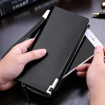 Ανδρικό μακρύ πορτοφόλι από PU δέρμα με πολλαπλές θήκες για κάρτες, φερμουάρ και θήκη για κινητό (PU δέρμα; φερμουάρ; πολλαπλά θήκες καρτών; θήκη για κινητό)