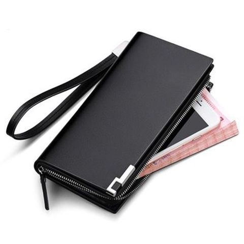 Ανδρικό μακρύ πορτοφόλι από PU δέρμα με πολλαπλές θήκες για κάρτες, φερμουάρ και θήκη για κινητό (PU δέρμα; φερμουάρ; πολλαπλά θήκες καρτών; θήκη για κινητό)