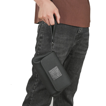 Novčanik s zatvaračem od kože top-grain, clutch i višenamjenska torba za muškarce i žene